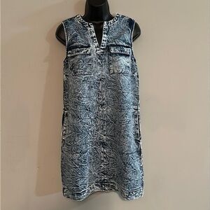 Who What Wear Small Acid Wash Denim Dress Jumper 80’s Vibes NEW size XS
